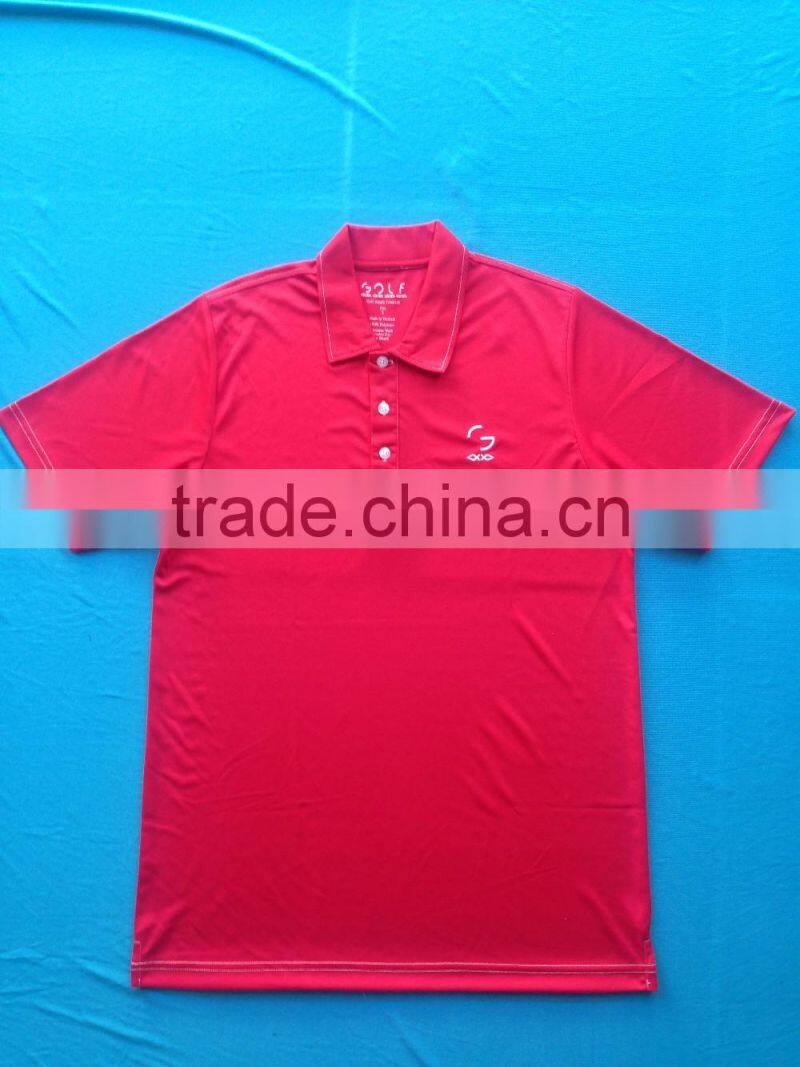 HIGH QUALITY 100%POLYESTER POLO SHIRT WITH EMBROIDERY