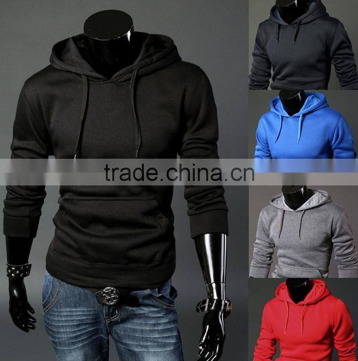handsome mens 100%polyester plain dyed multi-color hoodies for Autumn