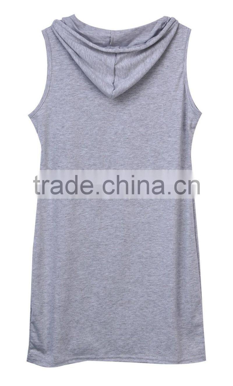 2016 Boho Sexy Women Sleeveless Hoodie Summer Beach Short Mini Dresss causal slim dress WHolesale