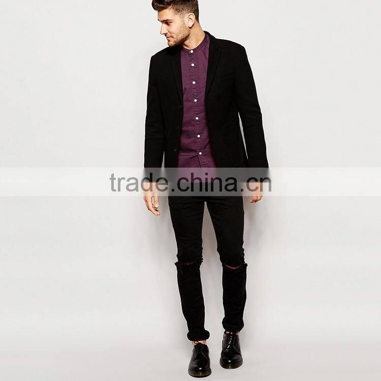 Lightweight Shirt Men In Twill With Grandad Collar