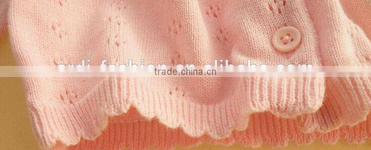 wholesale pure cotton crochet knitted button down new born little baby sweater