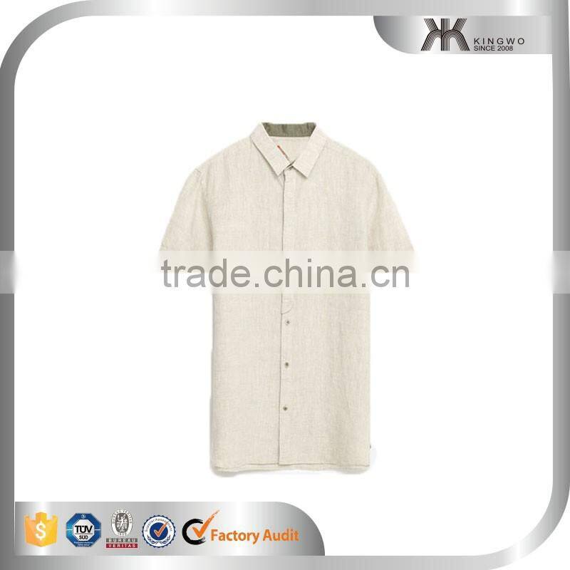 short sleeve linen shirts for men 2016 new design man shirt