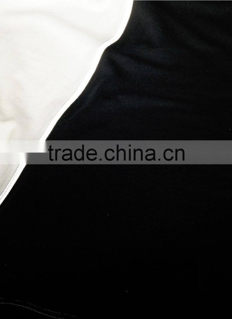 black and white contrast color t shirt two color t shirt with reflective thread