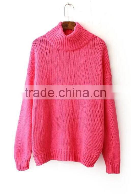 EY0900S Women Casual Loose Knitted Turtleneck Women Sweater