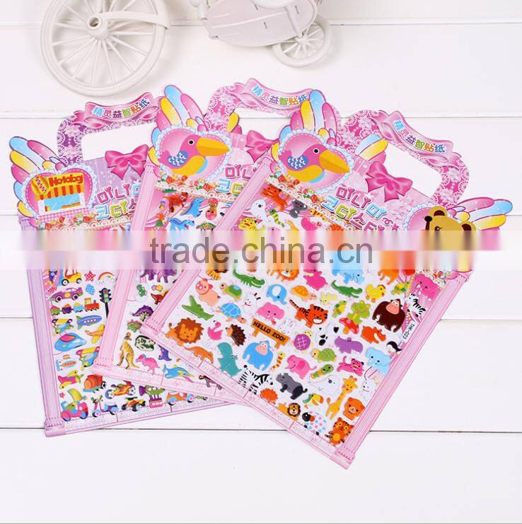 Customizable children carton sticker ,multi bubble sticker puffy sticker for education