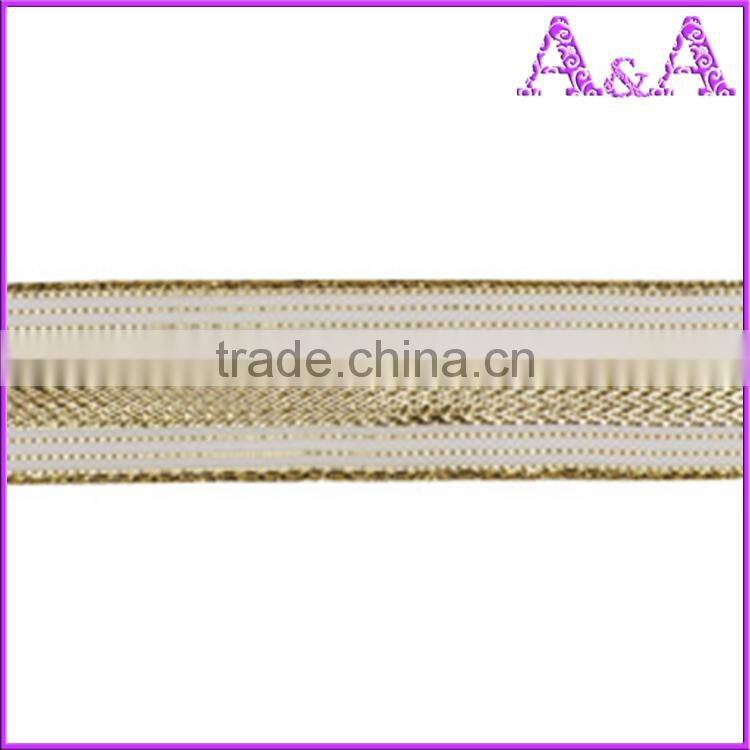 New coming excellent quality fancy christmas wired ribbon with different size