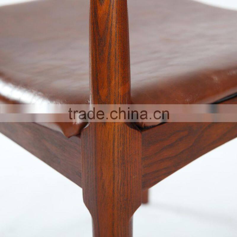 Upholstered Wood Lounge living room Elbow Chair in Walnut