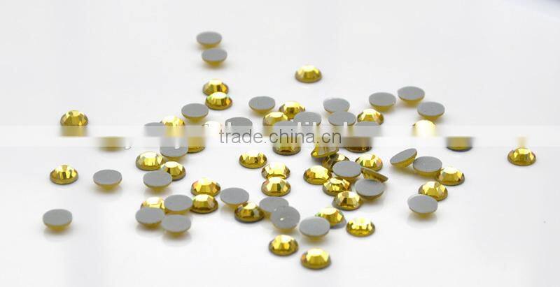 crystal glass DMC Hot Fix Rhinestones with Strong Glue in Jonquil