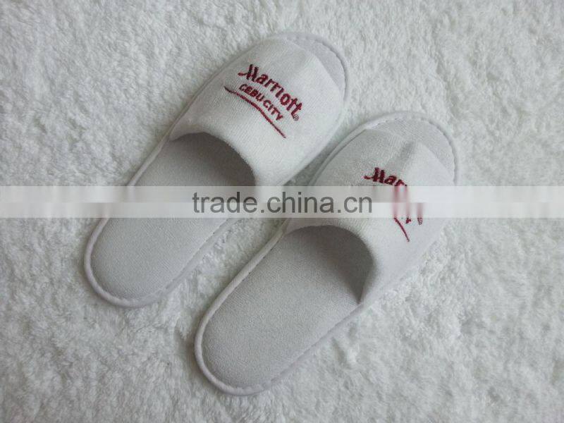 Terry open toe hotel slippers