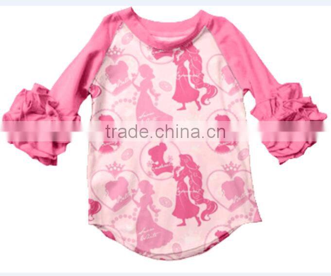 boutique girls raglan t-shirt print a dance princess let your baby look princess wholesale shirt