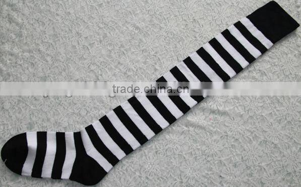 Newest Cotton Women Knit Over Knee Color Stripes Thigh High Fashion Christmas Stocking