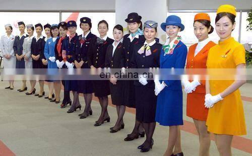 Fashion Colorful Air Hostess flight attendant corporate suits stewardess uniform fabric