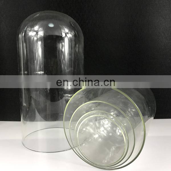 Glass Display Cloche Bell Jar Dome Flower Immortal Preservation Vase Wooden Base