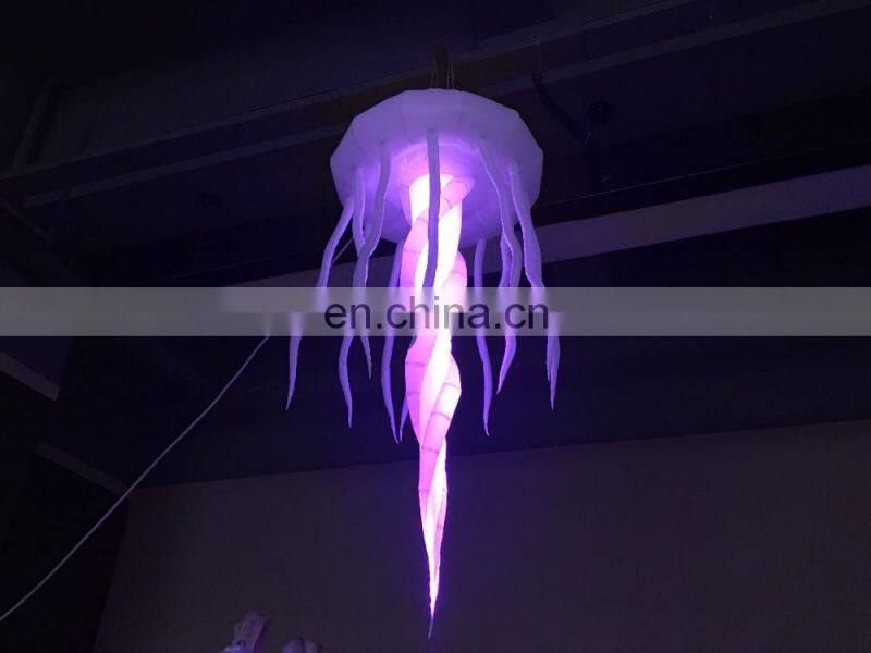 Purple inflatable jellyfish scaleph LED light, decoration for trade show