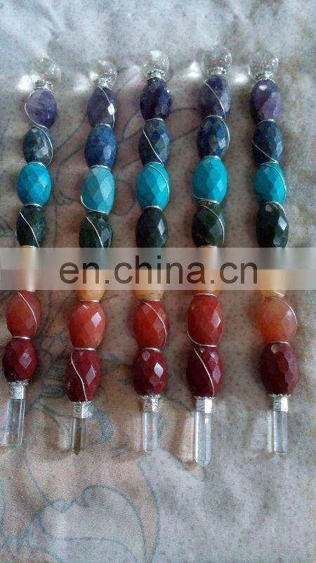 Seven Chakra Healing Stick / 7 Chakra Pyramid Stick / Tibetian Healing Stick/ Healing Stick / Gemstone Healing Stick