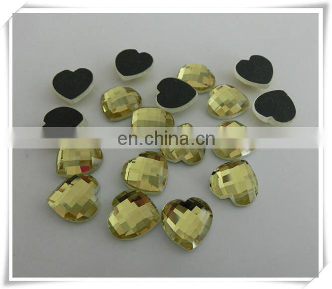 Factory Direct Sale Heart Faceted Flat Back glass gemstone