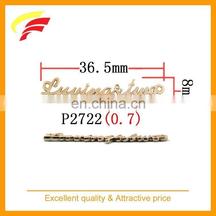 classic zinc alloy metal custom logo label for bag