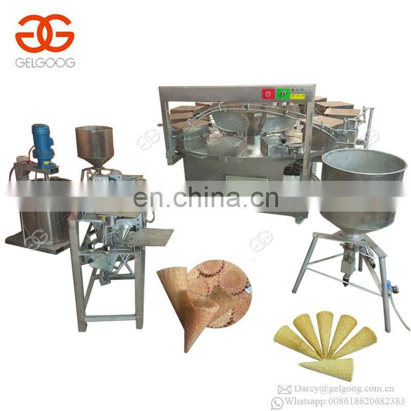Factory Supply Snow Sugar Cone Bowl Cup Making Rolled Ice Cream Waffle Cone Baking Machine