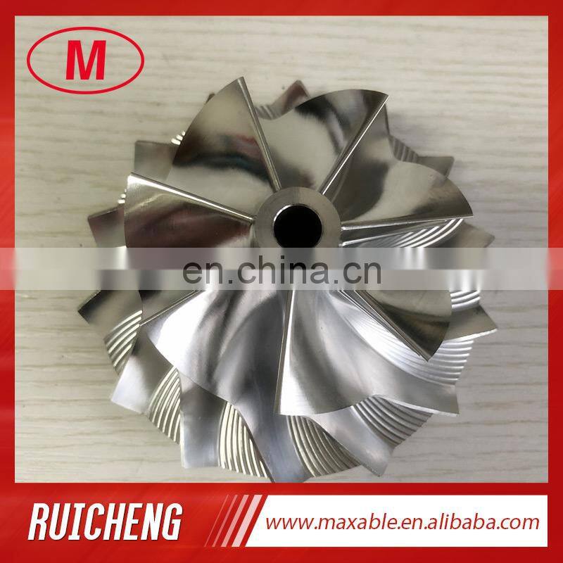 S400 75.20/107.00mm 7+7 blades high performance turbo aluminum 2618/milling/billet compressor wheel