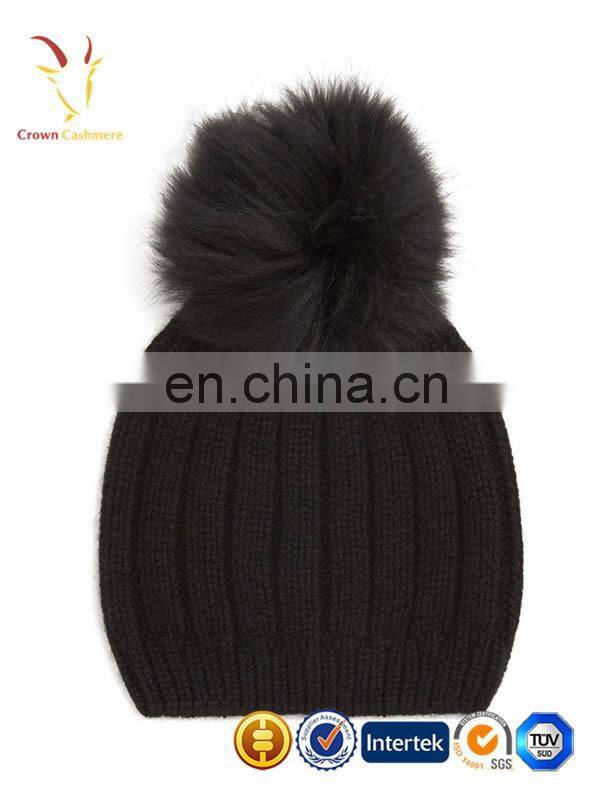 Crochet Kids Hats Wholesale Baby Beanie Hat with Fur Boll