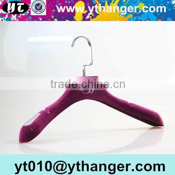 YY0545 purple velvet wedding dress shop plastic hanger with antislip notches