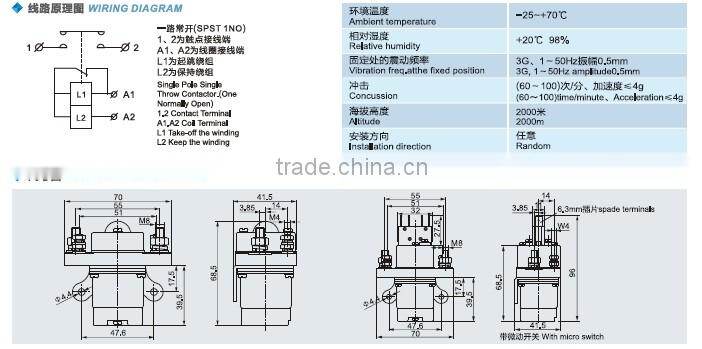 SAYOON DC CONTACTOR SZJ100A/ MZJ-100A/ ZJ100A