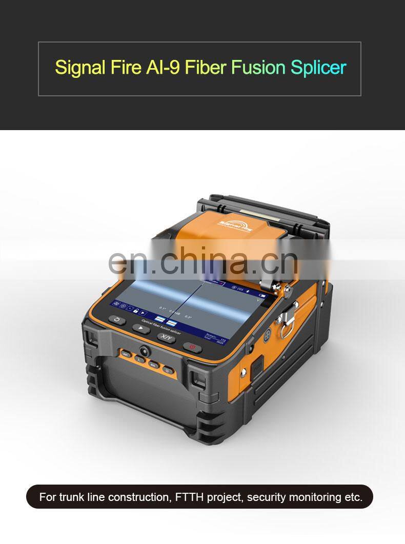 AI-9 Optical Fiber Fusion Splicer 5'' Screen Power Meter 850nm 1300nm 1310nm 1490nm 1550nm 1625nm