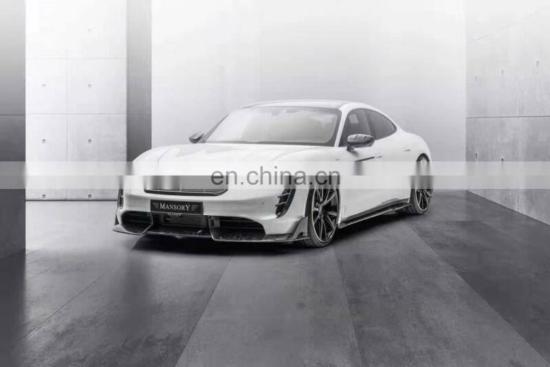 Runde Dry Carbon Fiber Material For Porsche Taycan Upgrade Mansory Style Body Kit Front Lip Rear Lip Side Skirt Spoiler