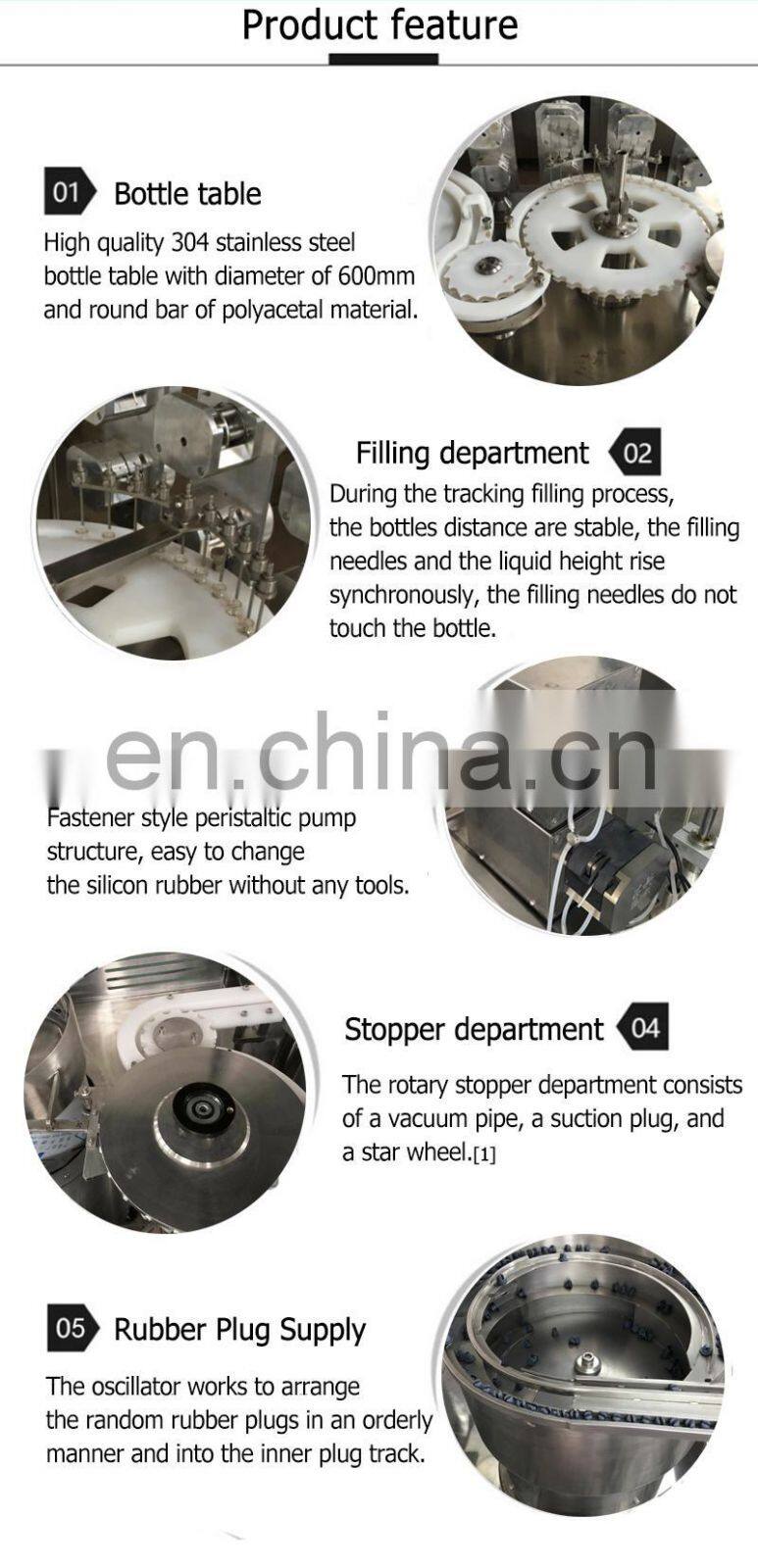 Chinese Manufacturer medicine liquid Washing Drying Filling machine Dispensing Peristaltic Pump