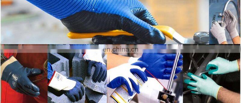 15 mil Custom Printed Heavy Long Cuff Green Flock Lined Nitrile Gloves Chemical Industrial Acid Alkali Resistant Gloves