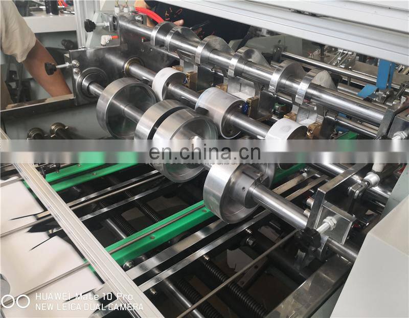 HBM1000 Automatic Water-based adhesive glue sealing Burger Paper box making machine, Dinner kraft box erecting machine