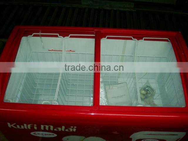 Commercial quick freezing glass top ice cream chest deep freezers