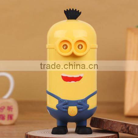 Cartoon minion usb port power bank 6600mAh power safe battery charger