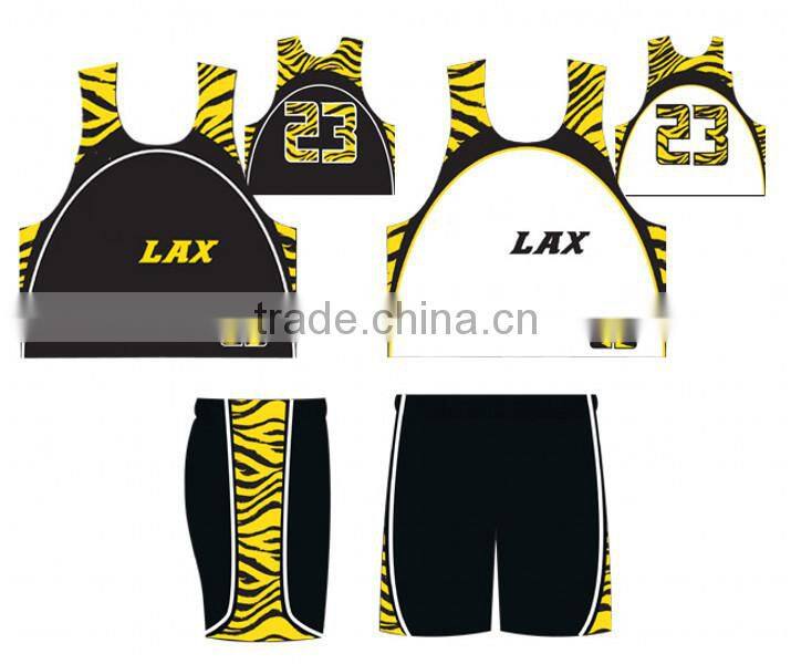 Sublimated team gear Custom Men's Lacrosse Uniforms reversible pinnies