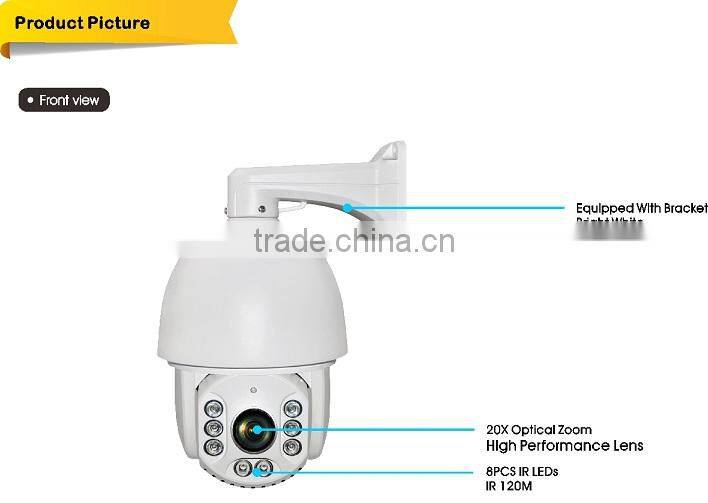 1080P FULL HD IP PTZ Camera 20X digital zoom 2.0Megapixel IR night vision PTZ Outdoor Camera IR 120 meter High Speed Dome Camera