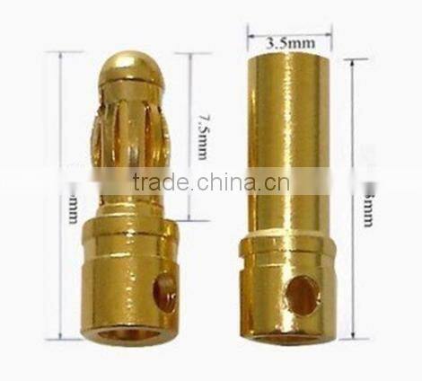 Gold Tone Metal Banana Plug Male Female Banana Bullet Connector
