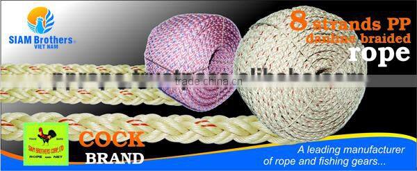 high quality 8 strands color twisted pp rope diameter 18.0 mm to 100.0 mm