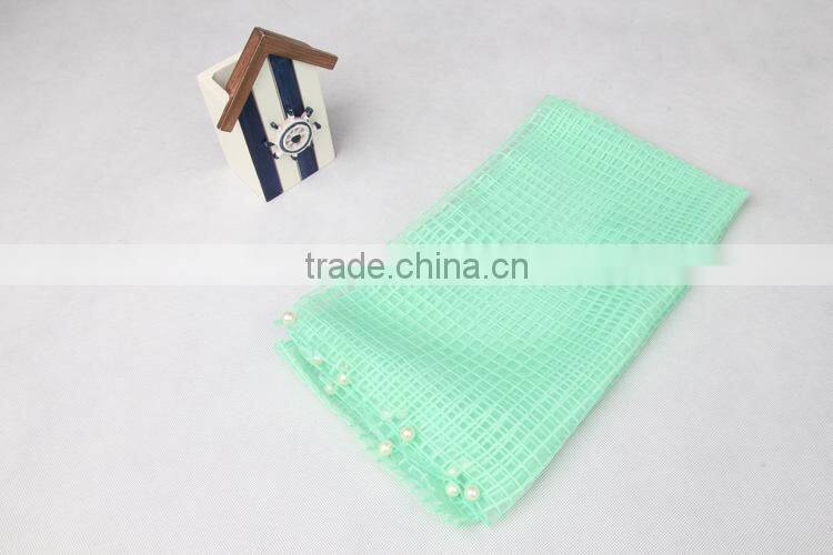 Wholesale Autumn Winter Latest Fashion Cute Lovely Pearl Beads Gauze Lace Girl Scarf