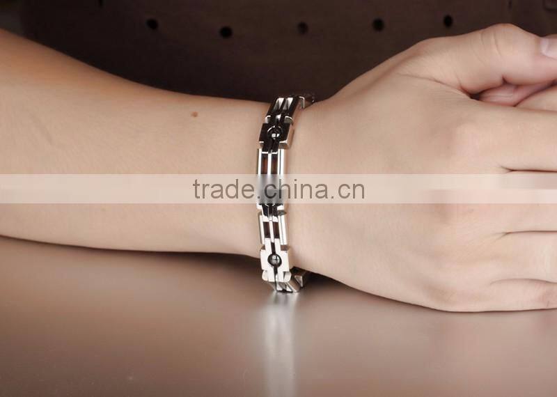 Stainless Steel Wristband Link Chain Men's Hematite Ball Link Chain Bracelets For Men And Women