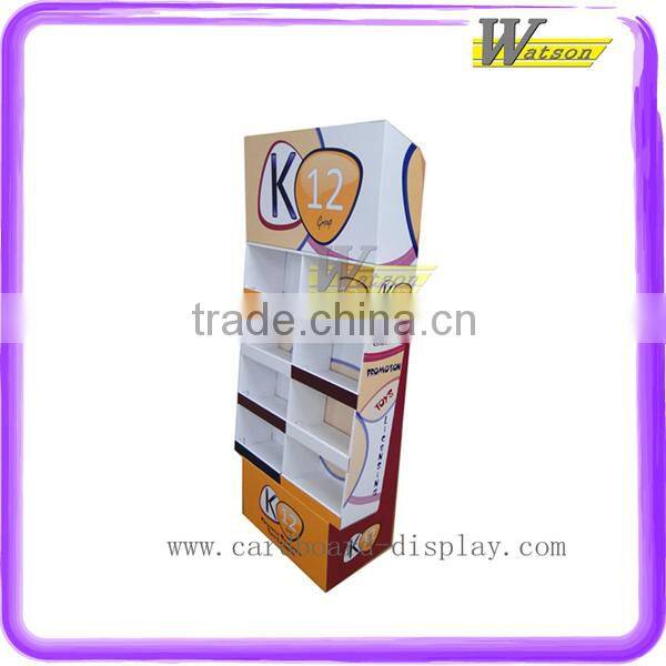cooking book with CD promotion customized cardboard 3 layer stand display rack