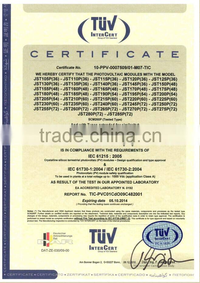 120~160W poly solar panel suntech solar