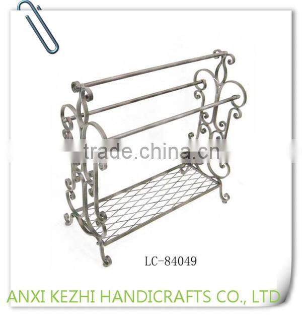 LC-84049 Bathroom wrought iron metal floor standing towel rack