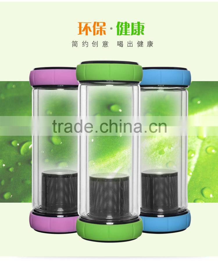 good quality Chinese factory whole double walled glass infuser tea bottle