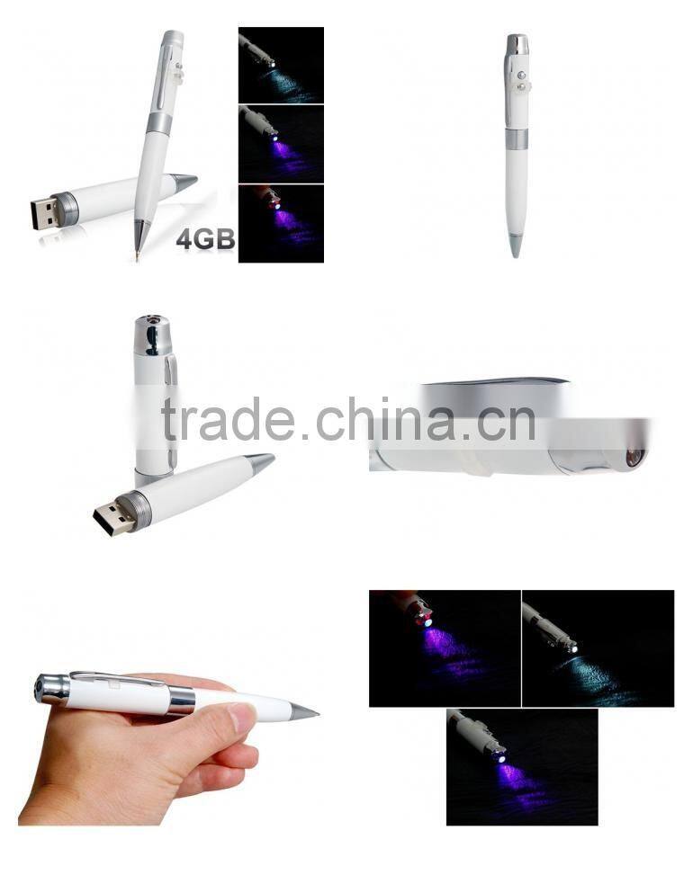 Three-color Laser Pointer Ballpoint Pen USB Flash Drive
