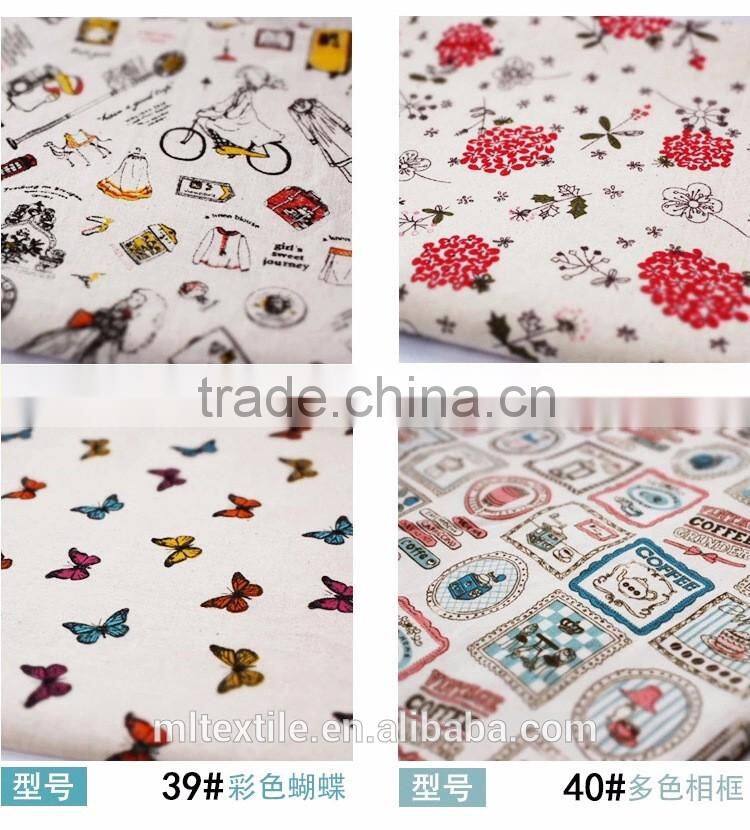 digital printed Cotton Linen home decoration fabric