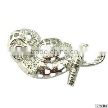 Fashion silver crystal rhinestone brooch