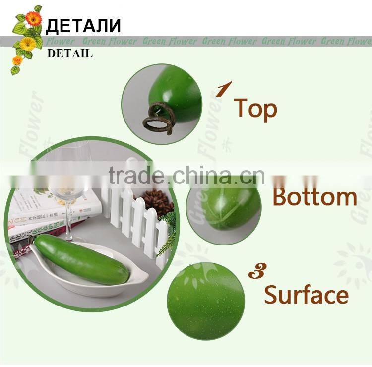 Greenflower 2016 Wholesale artificial fruit cucumber China handmake forma fruit for school resturant decoration