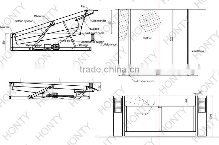 stationary heavy duty garage forklift dock leveler