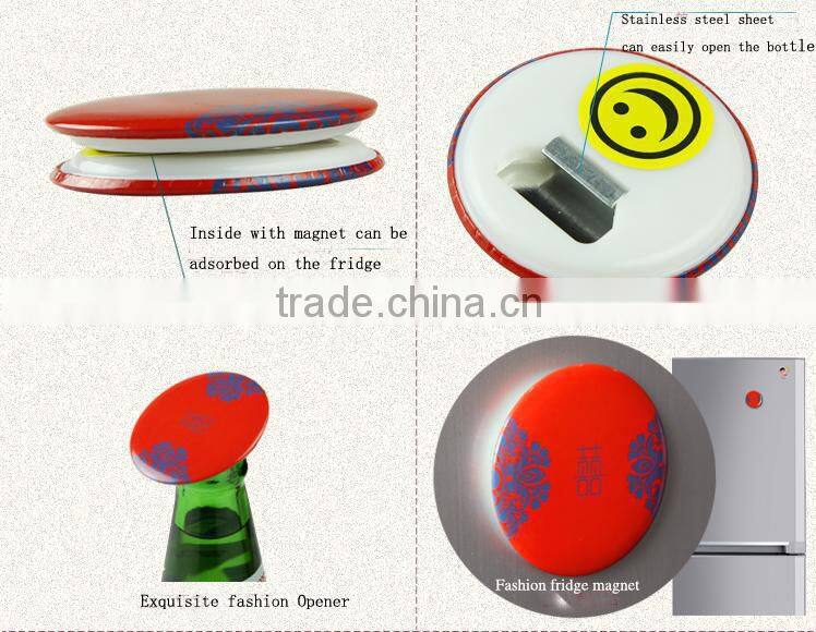 Beer promotional gift Color print advertising logo metal fridge magnet bottle opener