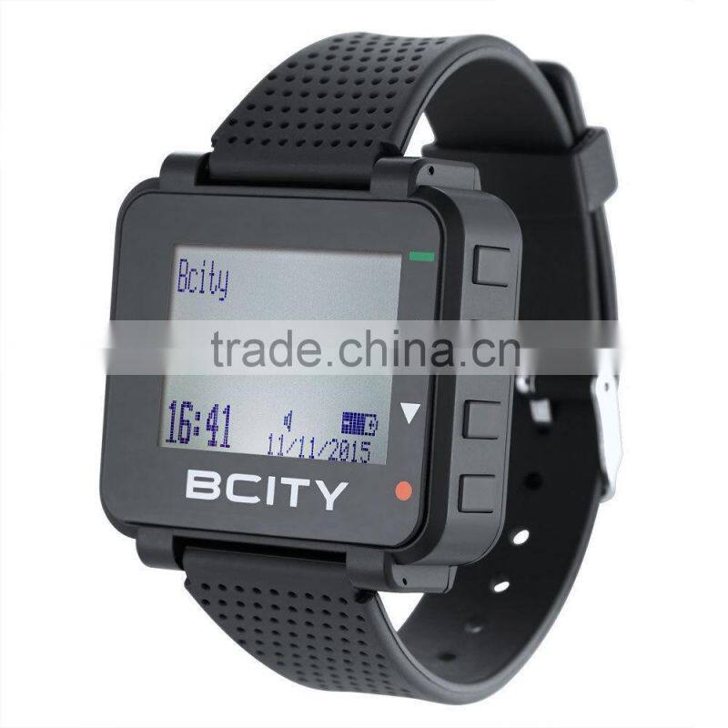 Best seller 300M call range watch pager and button restaurant table call system